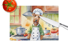Load image into Gallery viewer, Irish Terrier The Chef Glass Cutting Boards – Durable, Decorative Kitchen Art