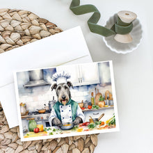 Load image into Gallery viewer, Irish Wolfhound The Chef Greeting Cards - Blank Note Cards – 8-Pack of Artist-Designed Cards with Envelopes