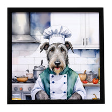 Load image into Gallery viewer, Irish Wolfhound The Chef Framed Metal Print