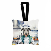 Load image into Gallery viewer, Irish Wolfhound The Chef Hanging Square Fabric Ornament 3.5 × 3.5