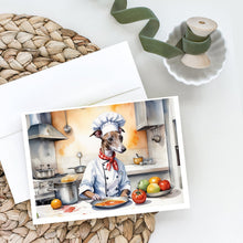 Load image into Gallery viewer, Italian Greyhound The Chef Greeting Cards - Blank Note Cards – 8-Pack of Artist-Designed Cards with Envelopes