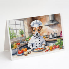 Load image into Gallery viewer, Jack Russell Terrier The Chef Greeting Cards - Blank Note Cards – 8-Pack of Artist-Designed Cards with Envelopes