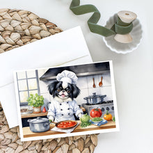 Load image into Gallery viewer, Japanese Chin The Chef Greeting Cards - Blank Note Cards – 8-Pack of Artist-Designed Cards with Envelopes