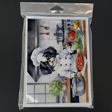 Load image into Gallery viewer, Japanese Chin The Chef Greeting Cards - Blank Note Cards – 8-Pack of Artist-Designed Cards with Envelopes