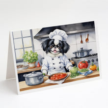 Load image into Gallery viewer, Japanese Chin The Chef Greeting Cards - Blank Note Cards – 8-Pack of Artist-Designed Cards with Envelopes