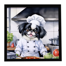 Load image into Gallery viewer, Japanese Chin The Chef Framed Metal Print