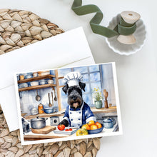 Load image into Gallery viewer, Kerry Blue Terrier The Chef Greeting Cards - Blank Note Cards – 8-Pack of Artist-Designed Cards with Envelopes