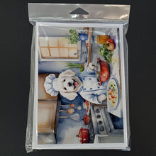 Load image into Gallery viewer, Kuvasz The Chef Greeting Cards - Blank Note Cards – 8-Pack of Artist-Designed Cards with Envelopes