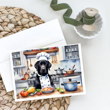 Load image into Gallery viewer, Black Labrador Retriever The Chef Greeting Cards - Blank Note Cards – 8-Pack of Artist-Designed Cards with Envelopes