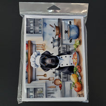 Load image into Gallery viewer, Black Labrador Retriever The Chef Greeting Cards - Blank Note Cards – 8-Pack of Artist-Designed Cards with Envelopes