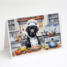 Load image into Gallery viewer, Black Labrador Retriever The Chef Greeting Cards - Blank Note Cards – 8-Pack of Artist-Designed Cards with Envelopes