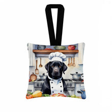 Load image into Gallery viewer, Black Labrador Retriever The Chef Hanging Square Fabric Ornament 3.5 × 3.5