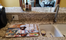 Load image into Gallery viewer, Chocolate Labrador Retriever The Chef Dish Drying Mat