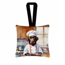 Load image into Gallery viewer, Chocolate Labrador Retriever The Chef Hanging Square Fabric Ornament 3.5 × 3.5