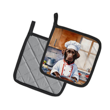 Load image into Gallery viewer, Chocolate Labrador Retriever The Chef Pot Holders - Set of 2 Decorative Kitchen Helpers | Made in the USA
