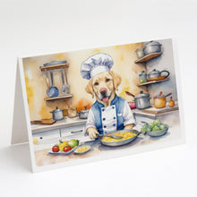 Load image into Gallery viewer, Yellow Labrador Retriever The Chef Greeting Cards - Blank Note Cards – 8-Pack of Artist-Designed Cards with Envelopes