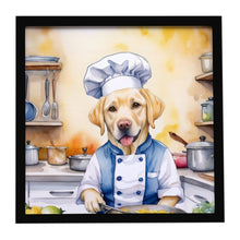 Load image into Gallery viewer, Yellow Labrador Retriever The Chef Framed Metal Print