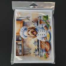 Load image into Gallery viewer, Labradoodle The Chef Greeting Cards - Blank Note Cards – 8-Pack of Artist-Designed Cards with Envelopes
