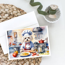 Load image into Gallery viewer, Maltese The Chef Greeting Cards - Blank Note Cards – 8-Pack of Artist-Designed Cards with Envelopes
