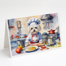 Load image into Gallery viewer, Maltese The Chef Greeting Cards - Blank Note Cards – 8-Pack of Artist-Designed Cards with Envelopes