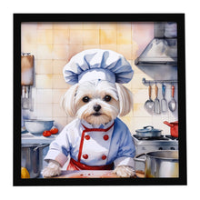 Load image into Gallery viewer, Maltese The Chef Framed Metal Print