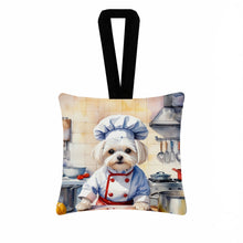 Load image into Gallery viewer, Maltese The Chef Hanging Square Fabric Ornament 3.5 × 3.5