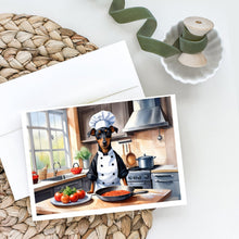 Load image into Gallery viewer, Manchester Terrier The Chef Greeting Cards - Blank Note Cards – 8-Pack of Artist-Designed Cards with Envelopes