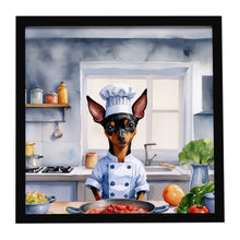 Load image into Gallery viewer, Miniature Pinscher The Chef Framed Metal Print