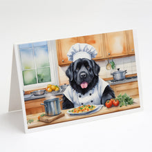 Load image into Gallery viewer, Newfoundland The Chef Greeting Cards - Blank Note Cards – 8-Pack of Artist-Designed Cards with Envelopes