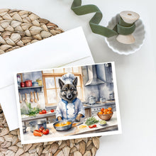 Load image into Gallery viewer, Norwegian Elkhound The Chef Greeting Cards - Blank Note Cards – 8-Pack of Artist-Designed Cards with Envelopes