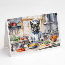 Load image into Gallery viewer, Norwegian Elkhound The Chef Greeting Cards - Blank Note Cards – 8-Pack of Artist-Designed Cards with Envelopes