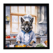 Load image into Gallery viewer, Norwegian Elkhound The Chef Framed Metal Print