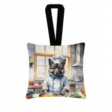 Load image into Gallery viewer, Norwegian Elkhound The Chef Hanging Square Fabric Ornament 3.5 × 3.5