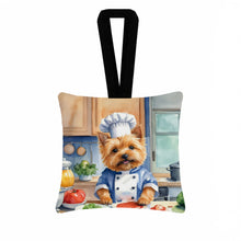 Load image into Gallery viewer, Norwich Terrier The Chef Hanging Square Fabric Ornament 3.5 × 3.5