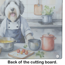 Load image into Gallery viewer, Old English Sheepdog The Chef Glass Cutting Boards – Durable, Decorative Kitchen Art