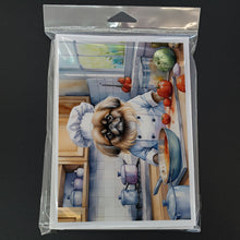 Load image into Gallery viewer, Pekingese The Chef Greeting Cards - Blank Note Cards – 8-Pack of Artist-Designed Cards with Envelopes
