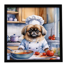 Load image into Gallery viewer, Pekingese The Chef Framed Metal Print