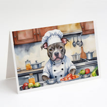 Load image into Gallery viewer, Pit Bull Terrier The Chef Greeting Cards - Blank Note Cards – 8-Pack of Artist-Designed Cards with Envelopes