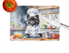 Load image into Gallery viewer, Pomeranian The Chef Glass Cutting Boards – Durable, Decorative Kitchen Art