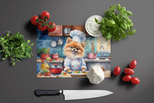 Load image into Gallery viewer, Pomeranian The Chef Glass Cutting Boards – Durable, Decorative Kitchen Art