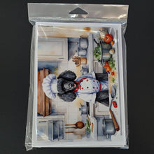 Load image into Gallery viewer, Black Poodle The Chef Greeting Cards - Blank Note Cards – 8-Pack of Artist-Designed Cards with Envelopes