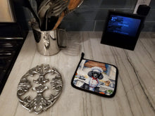 Load image into Gallery viewer, Black Poodle The Chef Pot Holders - Set of 2 Decorative Kitchen Helpers | Made in the USA