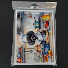 Load image into Gallery viewer, Black Poodle The Chef Greeting Cards - Blank Note Cards – 8-Pack of Artist-Designed Cards with Envelopes