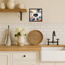 Load image into Gallery viewer, Black Poodle The Chef Framed Metal Print