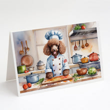 Load image into Gallery viewer, Chocolate Poodle The Chef Greeting Cards - Blank Note Cards – 8-Pack of Artist-Designed Cards with Envelopes