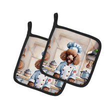 Load image into Gallery viewer, Chocolate Poodle The Chef Pot Holders - Set of 2 Decorative Kitchen Helpers | Made in the USA