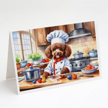 Load image into Gallery viewer, Chocolate Poodle The Chef Greeting Cards - Blank Note Cards – 8-Pack of Artist-Designed Cards with Envelopes