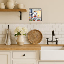 Load image into Gallery viewer, White Poodle The Chef Framed Metal Print