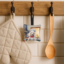 Load image into Gallery viewer, White Poodle The Chef Hanging Square Fabric Ornament 3.5 × 3.5