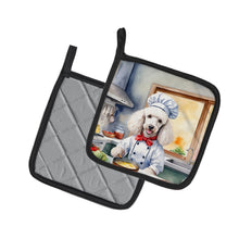 Load image into Gallery viewer, White Poodle The Chef Pot Holders - Set of 2 Decorative Kitchen Helpers | Made in the USA